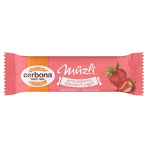 Cerbona epres-joghurtos müzliszelet epres bevonó talppal, cukorral és édesítőszerrel 20 g