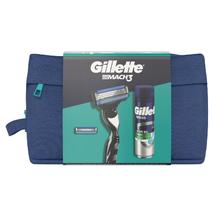 Gillette MACH3 ajándékcsomag Mach3 borotva 1 db + Mach3 borotvabetét 1 db + Series Sensitive Shave Gel borotvagél 200 ml + kozmetikai táska