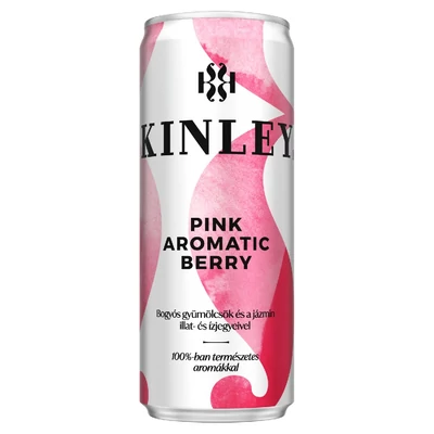 Kinley Pink Aromatic Berry szénsavas vegyes bogyós gyümölcsízű üdítőital 250ml (DRS)