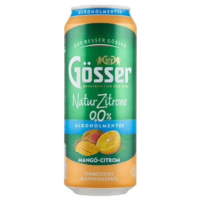 Gösser NaturZitrone alkoholmentes, mangó-citrom ízű szénsavas ital 0,5 l doboz