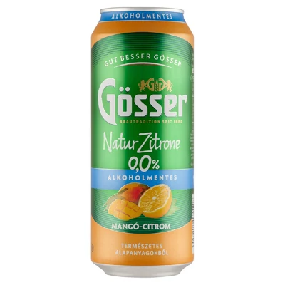 GOSSER SOR NATUR ZITRONE DOBOZOS 0,5.L MANGO-CITROM 0% (DRS)