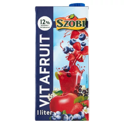 Szobi Vitafruit piros gyümölcs-mix vegyes gyümölcsital cukorral és édesítőszerekkel 1 l