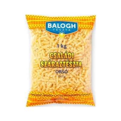 Balogh családi tojásnélküli száraztészta Orsó 1kg