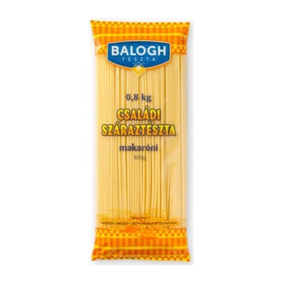 Balogh családi tojásnélküli száraztészta makaróni 800 g