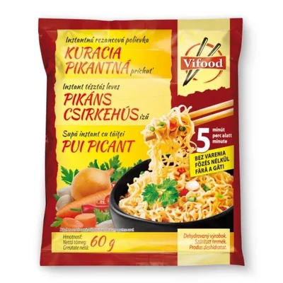 Vifood pikáns csirkehús ízesítésű instant tésztás leves 60 g