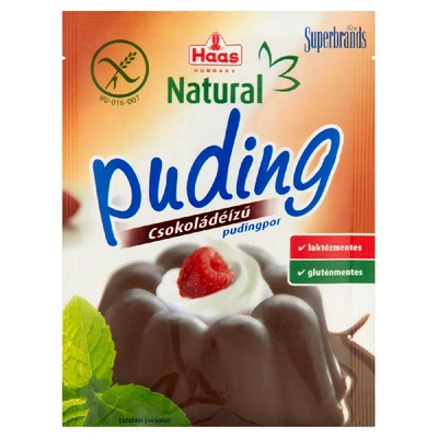 Haas Natural csokoládé ízű pudigpor 44 g