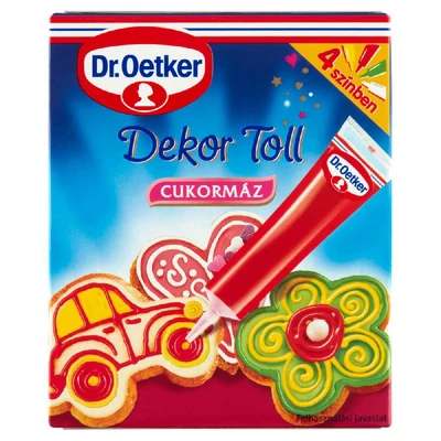 Dr. Oetker Dekor Toll cukormáz 4 színben 4 db 76 g