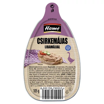 Hame pástétom csirkemájas libamájjal 105 g