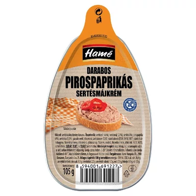 Hame sertésmájkrém darabos pirospaprikával 105 g