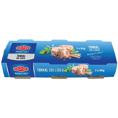 Grande tonhaltörzs 3*80g natúr lében