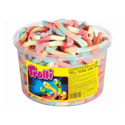 Trolli gumicukor sour glowworms 1 kg