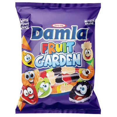 Dalma Fruit garden & foam habosított aljú vegyes gyümölcs ízű gumicukor 80g