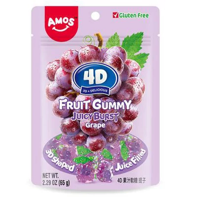 AMOS 4D FRUIT GUMMY 65.GR GRAPPE