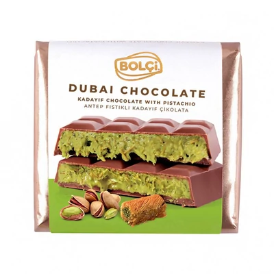 DUBAI CSOKOLADE BOLCI 100.GR PISZTACIA