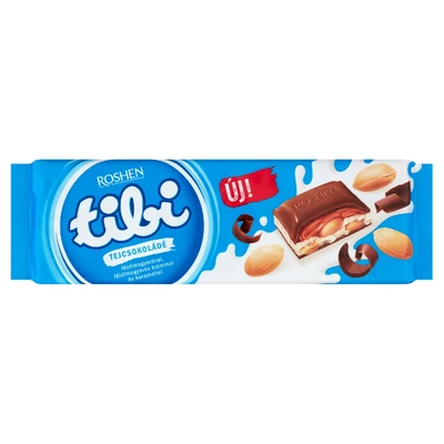 Tibi tejcsokoládé földimogyoróval, földimogyorós krémmel és karamellel 295 g