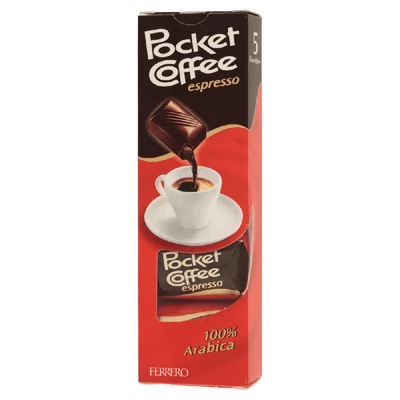 Ferrero Pocket Coffee tejcsokoládé praliné kávéval töltve 5 db 62,5 g