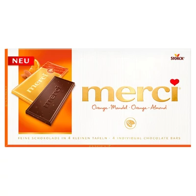 Merci táblás étcsokoládé narancsos mandulás 100 g