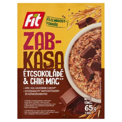 Fit reggeli zabkása chia maggal és csokoládéval 65 g
