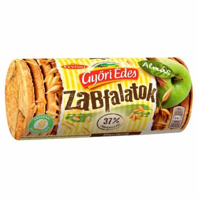 Győri Édes Zabfalatok almás zabpelyhes keksz 225 g