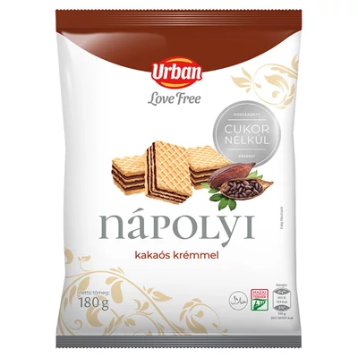 Urbán Classics nápolyi kakaós krémmel, hozzáadott cukor nélkül 180 g