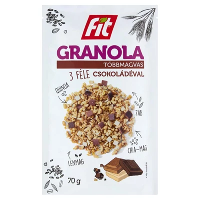 FIT GRANOLA TOBBMAGVAS 70.GR CSOKOLADEVAL