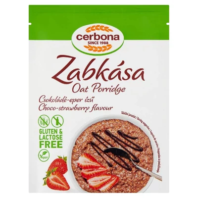 Cerbona gluténmentes, laktózmentes, csokoládé-eper ízű zabkása 50 g