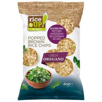 RICE UP CHIPS GLUTENMENTES 60.GR GREEK OREGANO