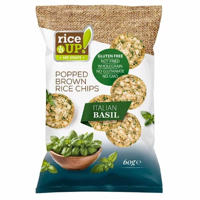 RICE UP CHIPS GLUTENMENTES 60.GR ITALIAN BASIL