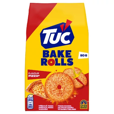 TUC Bake Rolls pizza ízű kétszersült 80 g
