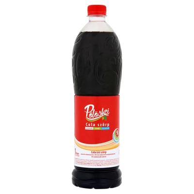 Pölöskei Cola ízű szörp cukorral és édesítőszerrel 1 l