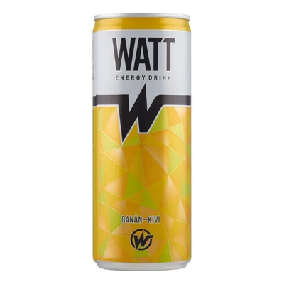 Watt koffein- és vitamintartalmú, banán és kiwi ízű szénsavas energiaital 0,25 l