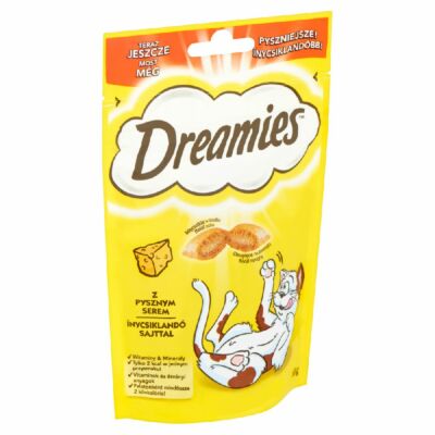 Dreamies kiegészítő táp macskáknak és 8 hetesnél idősebb kölyökmacskáknak sajttal 60 g