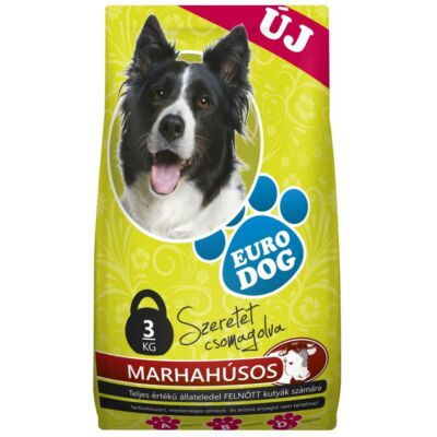 Eurodog marha ízesítésű kutyatáp 3 kg