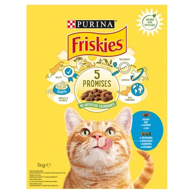 FRISKIES MACSKAELEDEL SZARAZ LAZACOS 1.KG
