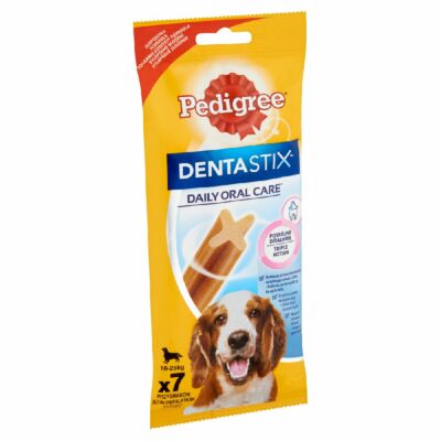 Pedigree DentaStix kiegészítő állateledel 10-25 kg-os, 4 hónapnál idősebb kutyáknak 7 db 180 g
