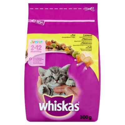 Whiskas Junior teljes értékű állateledel junior macskák számára csirkehússal 300 g