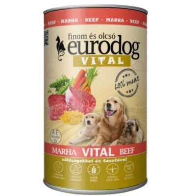 Eurodog vital kutyakonzerv marha ízesítésű 1240 g