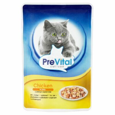 PreVital teljes értékű állateledel felnőtt macskák számára csirkével zselében 100 g