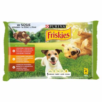 Friskies Vitafit teljes értékű állateledel felnőtt kutyák számára szószban 3 ízben 4 x 100 g