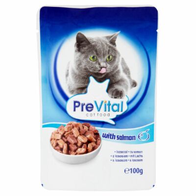 PreVital teljes értékű állateledel felnőtt macskák számára lazaccal 100 g