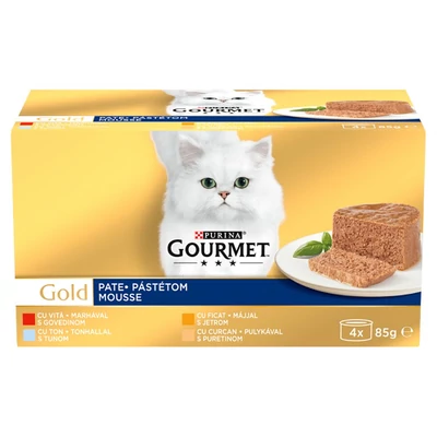 GOURMET GOLD ADULT MACSKA 4*85.GR PASTETOM