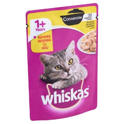 Whiskas 1+ Casserole teljes értékű állateledel felnőtt macskák számára csirkével aszpikban 85 g