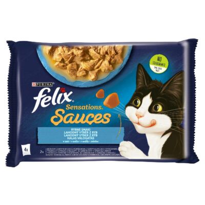 Felix sensations sauces macskaeledel halas válogatás 4*85 g