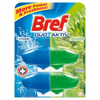 Bref Duo Aktiv Pine toalett frissítő fenyő illattal 2 x 50 ml