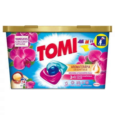 Tomi 3+1 Power mosókapszula Orchidea Makadámia olaj színes ruhákhoz 14.db
