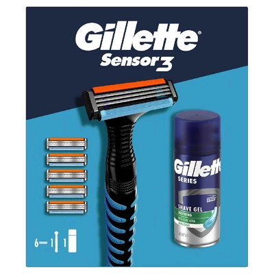 Ajándékcsomag Sensor3 Borotva+5betét +Serious Sensitive Borotvazselé 75.ML
