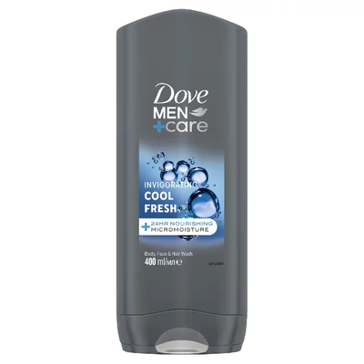 Dove Men+Care Invigorating Cool Fresh tusfürdő testre, arcra, hajra - 400 ml