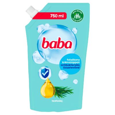 Baba folyékony szappan utántöltő antibakteriális teafaolaj 750 ml