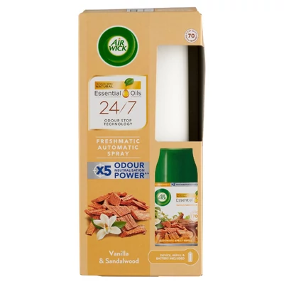 Air Wick elektromos készülék+ utántöltő vanília +szantálfa 250ml