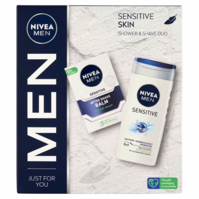 Nivea 2023 Men After Shave 100.ml+Tusfürdő 250.ml Érzékeny Bőrre Ajándékcsomag